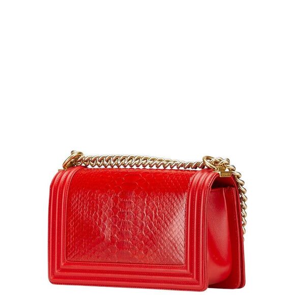 Chanel Boy Chanel Lambskin Python Shoulder Bag - Picture 3 of 10